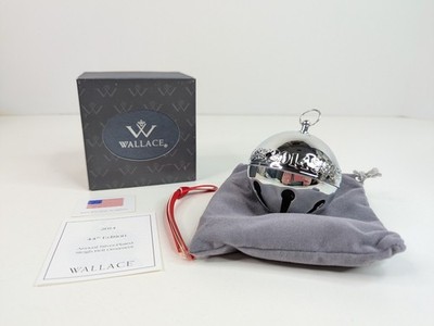 Wallace 2014 Silver-Plated Sleigh Bell 44th Edition Christmas Rose  Made in USA