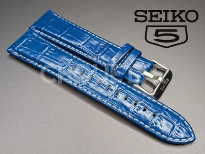 OEM Seiko 5 X Street Fighter V SRPF17K CHUN-LI 22mm Blue Leather Watch Band