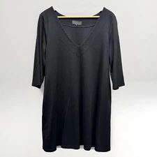 HATCH Black Maternity Dress Size 2 V-Neck 3/4 Sleeve Pockets Casual Work