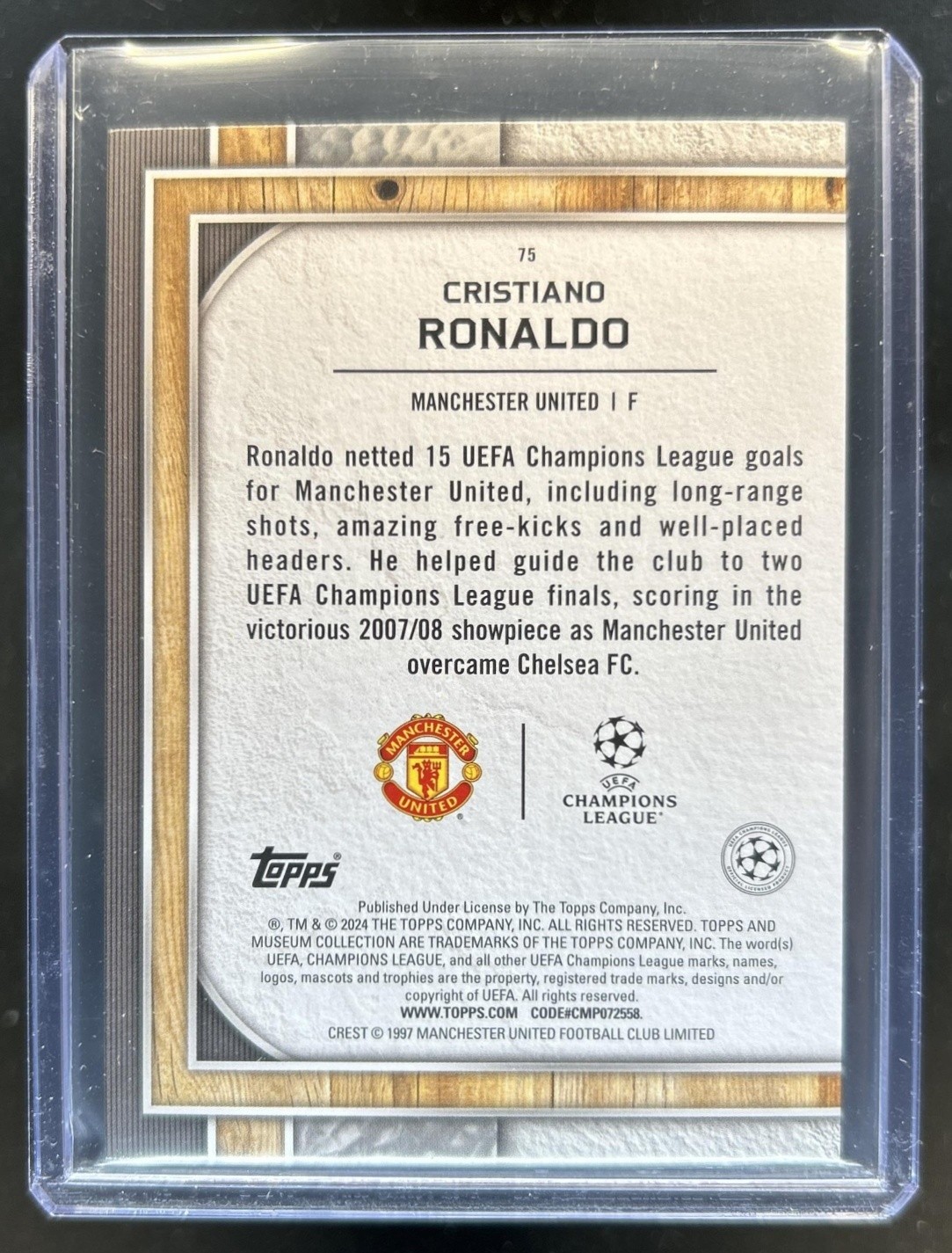 2023-24 Topps Museum UEFA Cristiano Ronaldo #75 Man U view 2