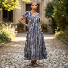 Vintage Pier One Farmer's Market Tribal Print Short Sleeve Maxi Dress - Small