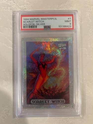 1994 MARVEL MASTERPIECES #7 SCARLET WITCH - HOLOFOIL SILVER - PSA 9