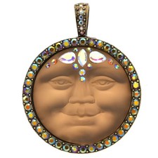 Kirks Folly Princess Seaview Moon Bronze Beauty 35mm Foldover Pendant brass ox