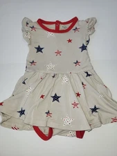 Kyte Baby Twirl Bodysuit Dress size 3-6 months liberty stars bamboo
