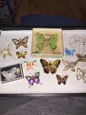 Lot of 13 Vintage Butterfly Pins - 1950’s - 1960’s - brooches - estate find