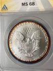 2002 Silver Eagle ANACS MS68 Toned / Toning  *Nice Brand New scratch FREE Slab
