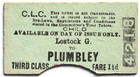 Cheshire Lines Railway ticket Lostock to Plumbley 1959