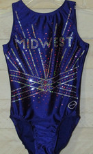 ZONE Leotard Purple w/ Pink Silver Sequins Gymnastics AXS Adult XS