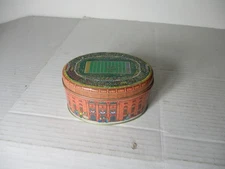 Vtg.  FOOTBALL  Stadium Tin Box by Keller-Charles of Philadelphia Pa 1970's VGC