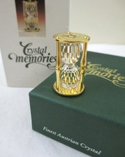 Swarovski Crystal Memories Mini Gold Plated Hourglass Figurine Times Past vtg