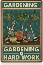 Garden Don't Stop Gardening When Tin Metal Signs Home D cor 8x12