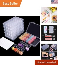 Transparent 28-Grid Organizer - 6pcs Diamond Painting Bead Storage Boxes