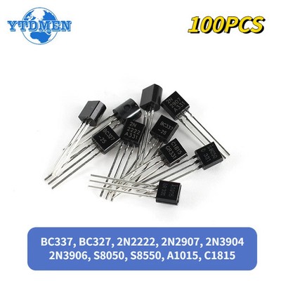 Transistor 200 pezzi BC327 BC337 2N2222 2N2907 2N3904 2N3906 S8050 S8550 A1015 C1815 Kit