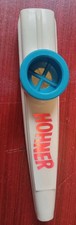 vintage hohner kazoo white with blue top and red holographic name