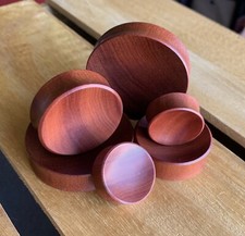 Pair Concave Sawo Wood Plugs Gauges Earlets Organic Body Jewelry Large Sizes