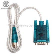 USB to RS232 Serial Port 9 Pin DB9 Cable Serial COM Port Adapter Convertor Blue