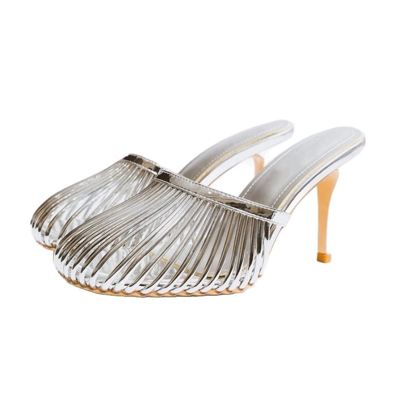 PANTOFOLA D’ORO Sandali ciabatte donna Occident Runway tacco alto stiletto chiuso punta tonda mules