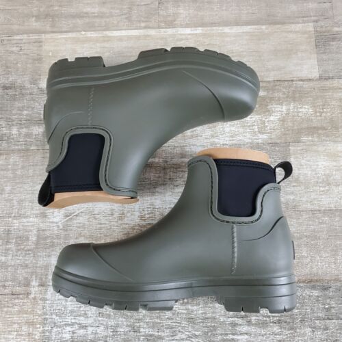 UGG Droplet Womens Rain Boots Sz 7 Forest Night Rubber Waterproof Chelsea Boots