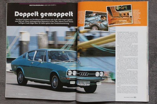 MotorKlassik 10/ 2008 Erfahrungsbericht/ Restauration Audi 100 Coupé S