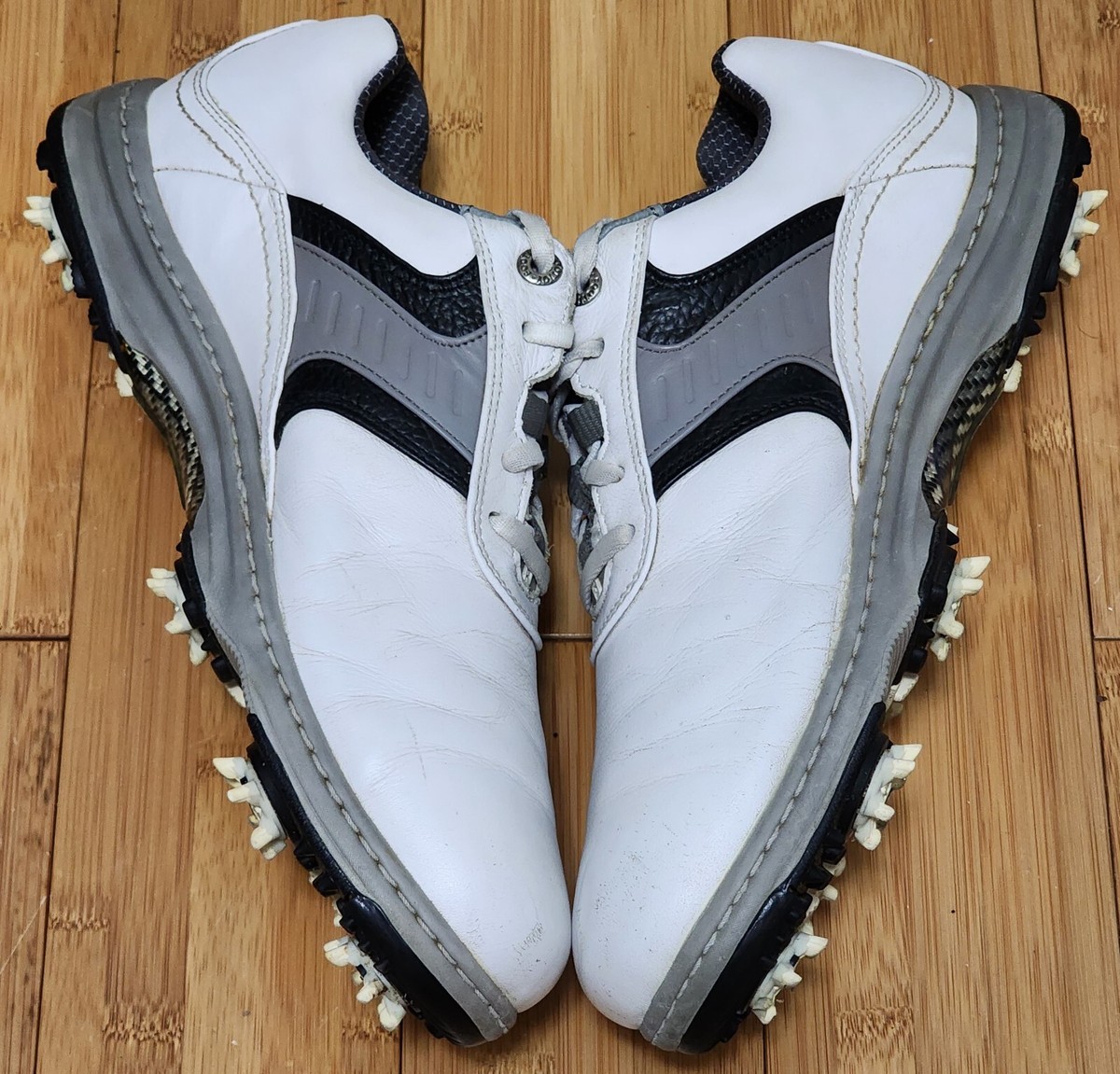 FootJoy Golf Shoes Mens Sz 10 M White Spikes Sports 54148  display picture 2