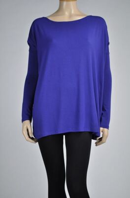 AUTHENTIC PIKO Top - Long Sleeve - Boat Neck - Indigo - Soft and Flowy!
