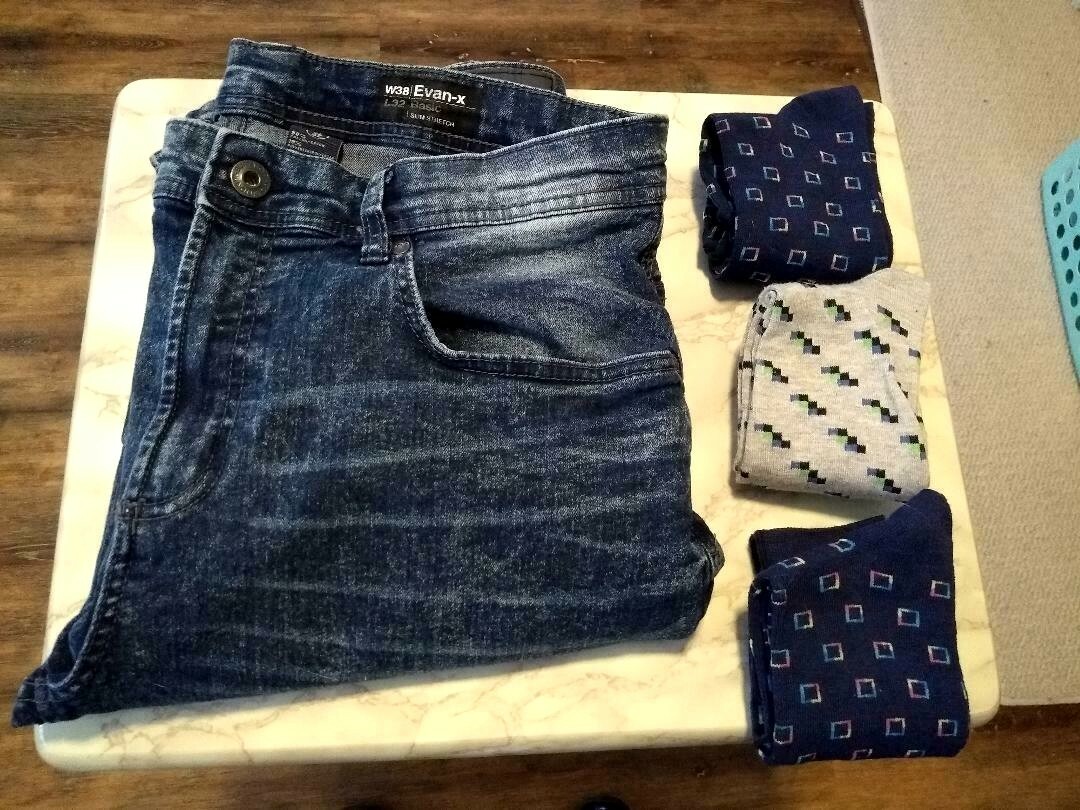 パンツ Regular Jean tiedye 32 T.K. Axel Jeans Men's Slim Boot Cut Pants Stretch 5 Pocket Mid