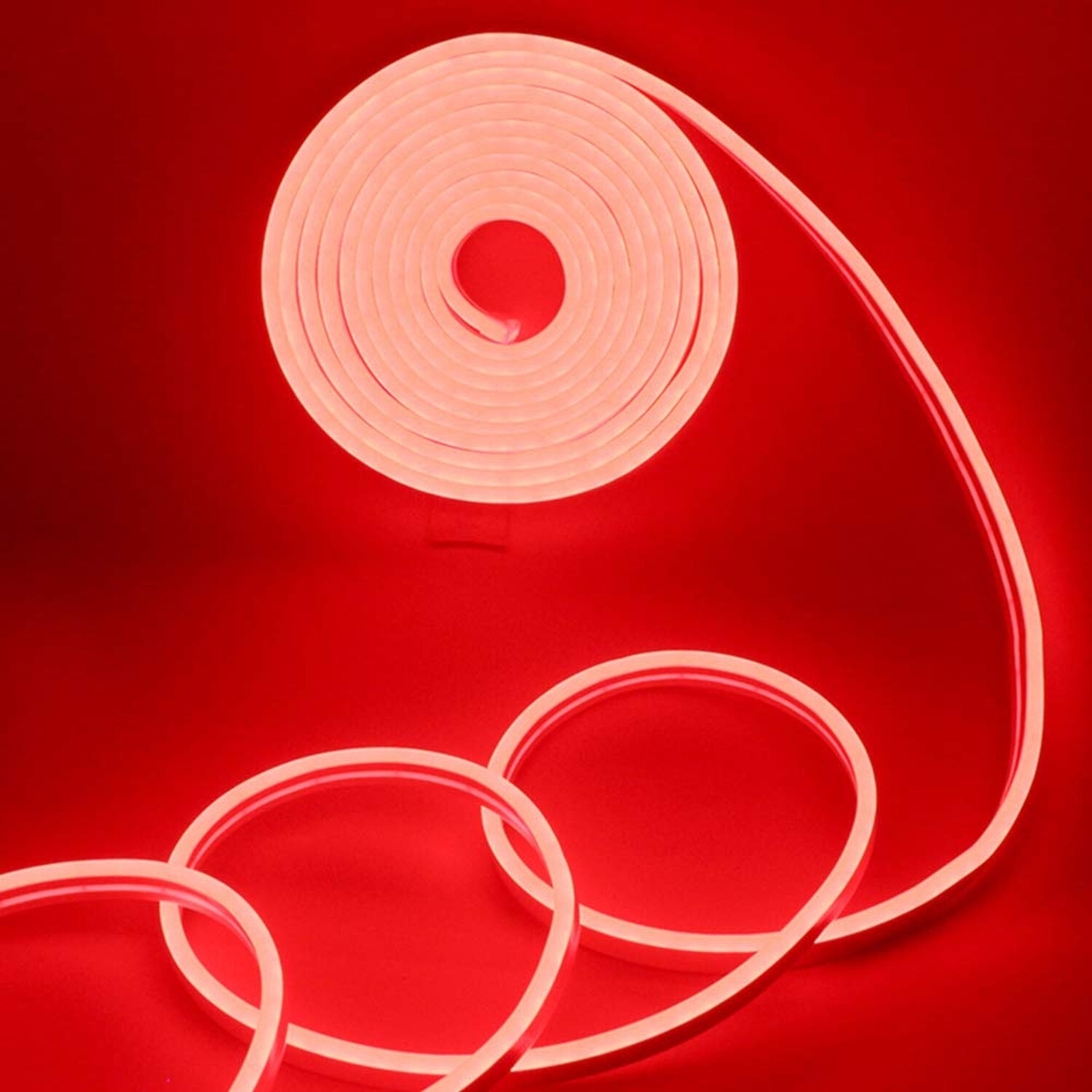 EverBright Red Led Neon Strip Light 12V Silicone Indoor Outdoor 16.4Ft 600SMD...