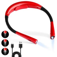 Neck Reading Light Usb Rechargeable Dual Cell 3 Brightness Modes 360 Flexible Ar