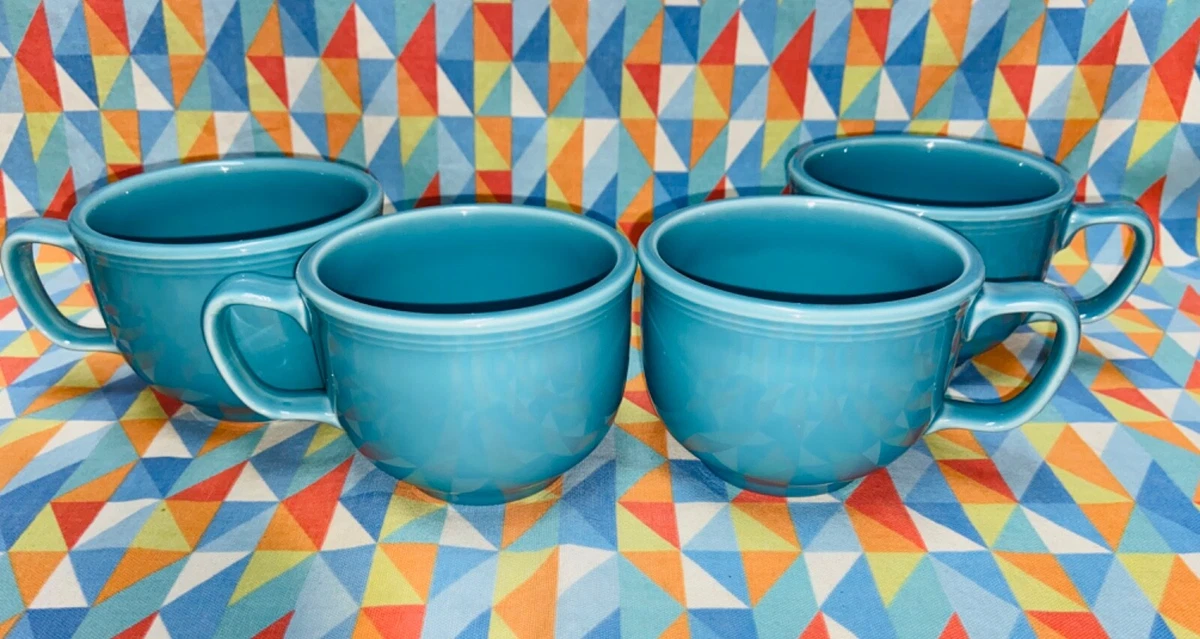 NEW FIESTAWARE 18 oz Jumbo Mug set of 4 Turquoise Soup Cup bowl
