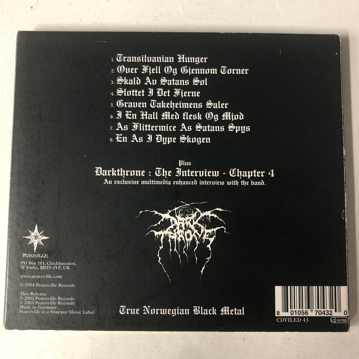 Transylvanian Hunger by Darkthrone (CD, 2003) 801056704320| eBay