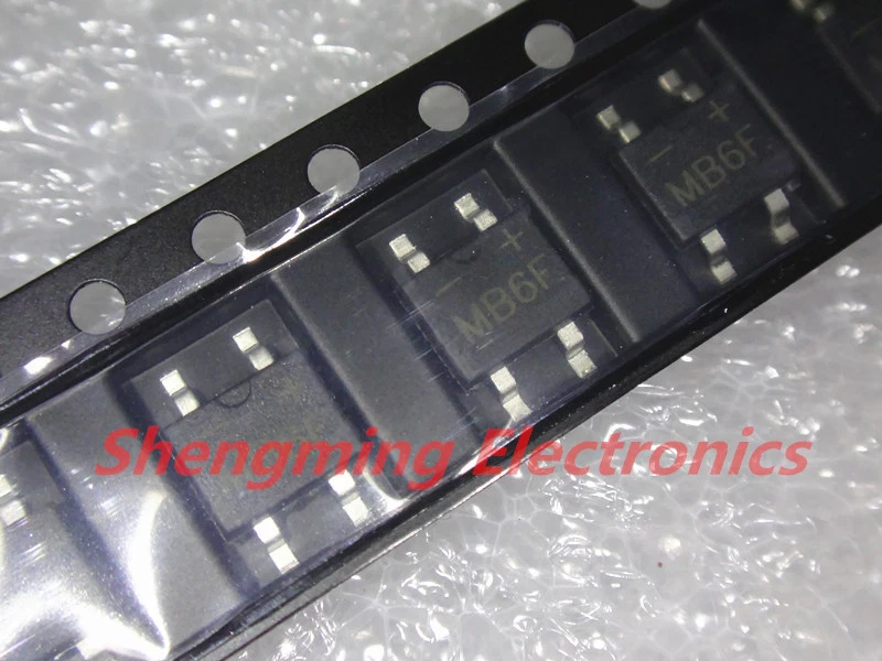 100PCS MB6F 0.5A 600V SOP-4 SMD Bridge Rectifier - Bild 1 von 1