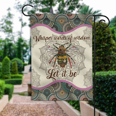 Bee Whisper Words Of Wisdom Let It Be Flag, Hippie Bee Flag, Bee Vintage Flag