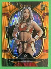 Thea Hail 2023 Panini Select WWE CONCOURSE ORANGE FLASH PRIZM Rookie #7