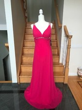 New FAVIANA 6512 Raspberry Long Prom Formal PAGEANT DRESS GOWN Size  14