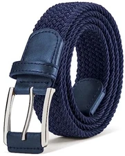 Stretch Belt,Mens Gift Woven Braided Web Belt 1 3/8 for Golf Casual Pants Jeans