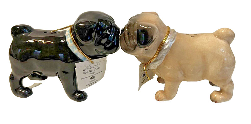 Westland Giftware Magnetic Kissing Pug Dog Salt Pepper Shakers New in Box