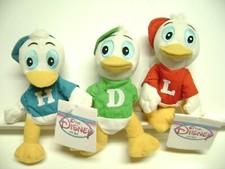 3 Disney Store Bean Bag Plush Stuffed Animals, HUEY, DEWEY LOUIE