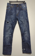 Just Cavalli Distressed Blue Jeans Mens 28 Ittierre Made in Italy Straight Leg