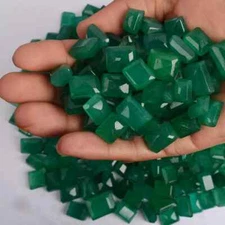 100 Ct Natural Colombian Green Emerald Cut Faceted Gemstones Wholesale Lot AKN