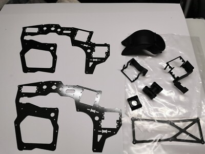 Carbon Seitenrahmen Stabiplatte , Servohalter usw Raptor X50    NEU