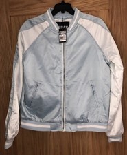 Urban Classics Blue And White Bomerber Jacket - Xl