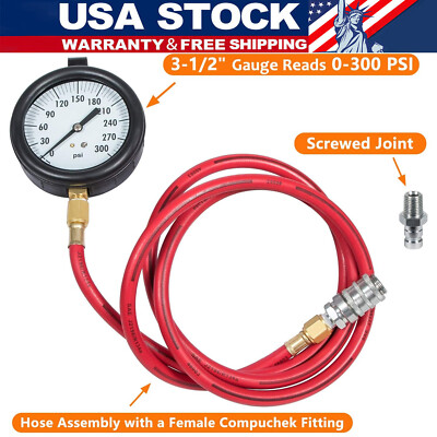 for Cummins TU-32-20 Fuel System Pressure Test Gauge w/ Compucheck Test Fitting