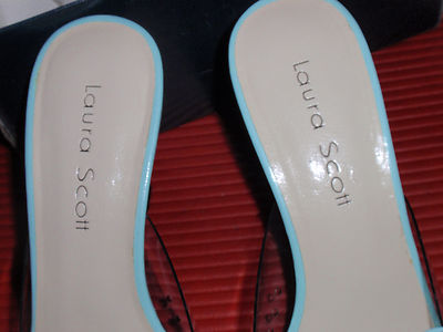 Chaussures à Talons Laura Scott Turquoise Et Transparentes - Taille 7.5 US, Occasion, Style Papillon
