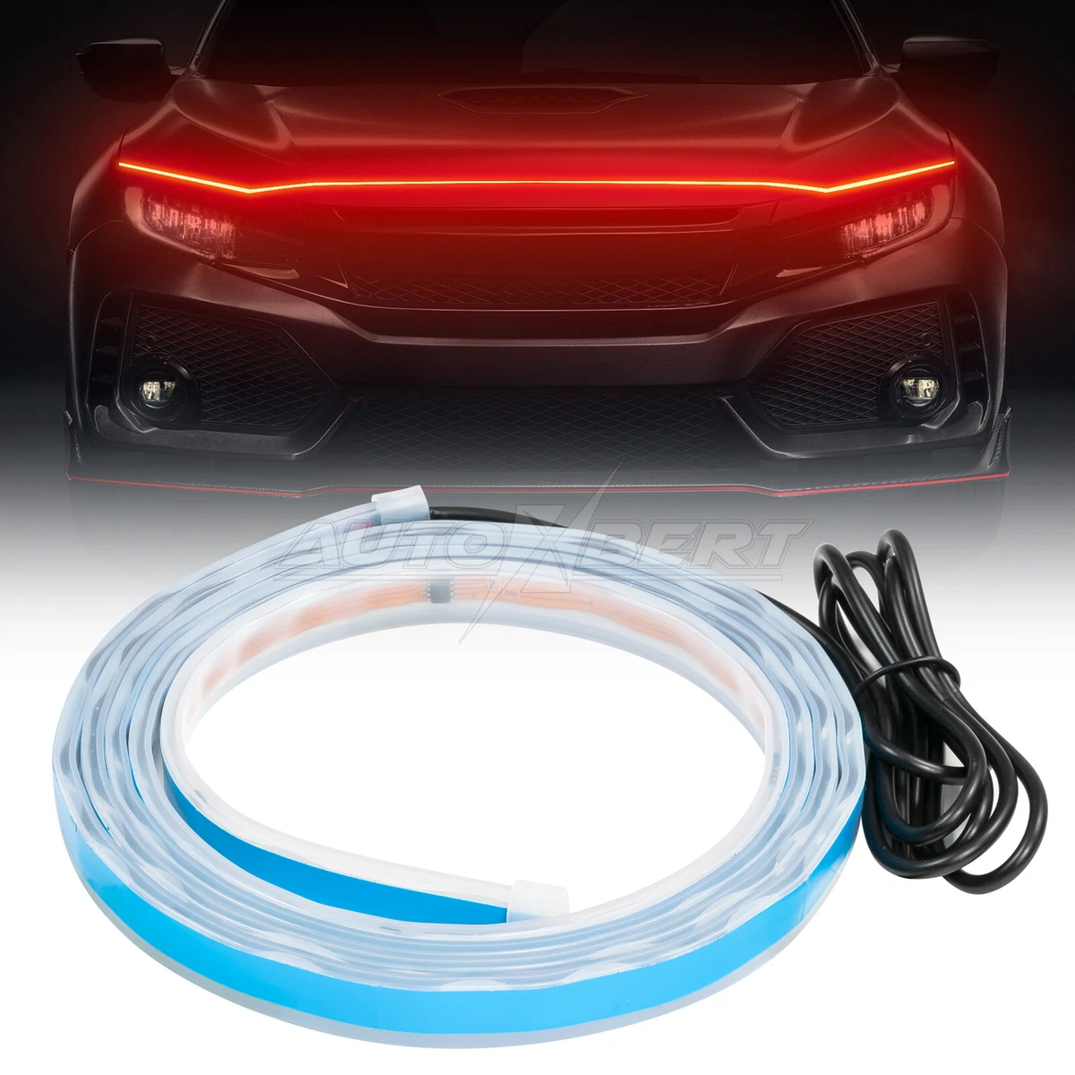 180cm Car Red Dynamic Led Hood Light Strip Flexible Waterproof LED Strip Lights