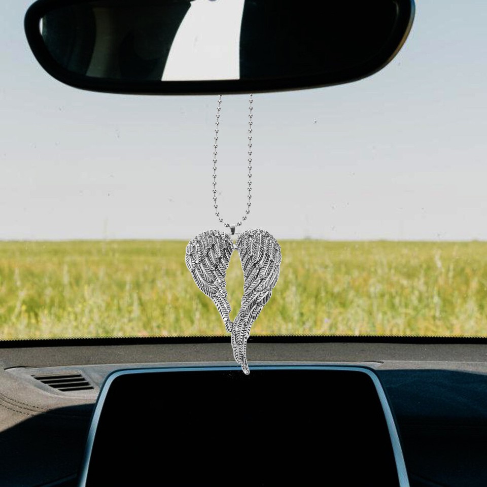 Car Ornaments for Rear View Mirror Decor Wings Necklace Decoration