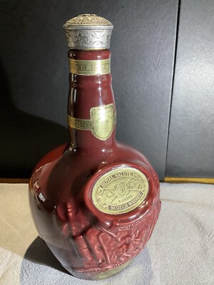 Royal Salute Blended Scotch 21 Jahre Whisky Flasche geprägt Porzellan leer 