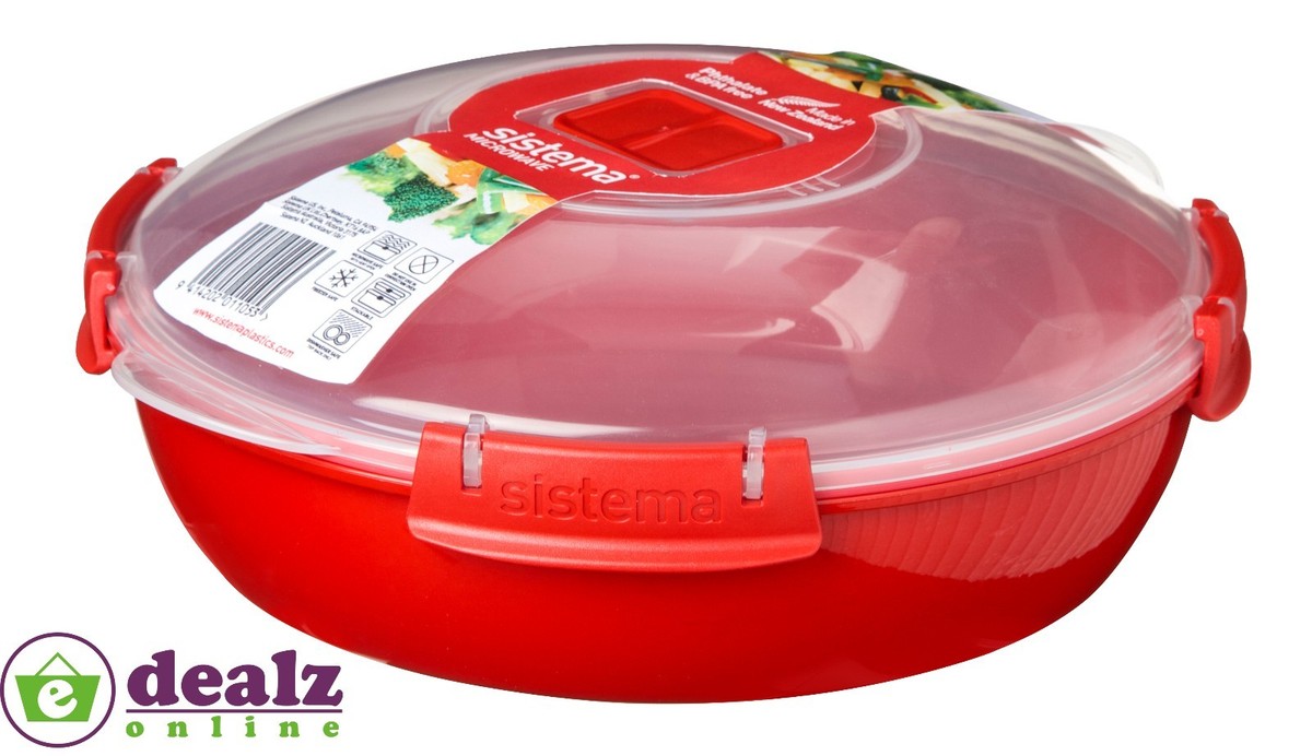 Lunch Box Micro Ondable Sistema - Cuiseur à œufs Micro-ondes Easy Eggs - Récipient Sans BPA - Rouge - 271 Ml Récipient 271ml Sans BPA