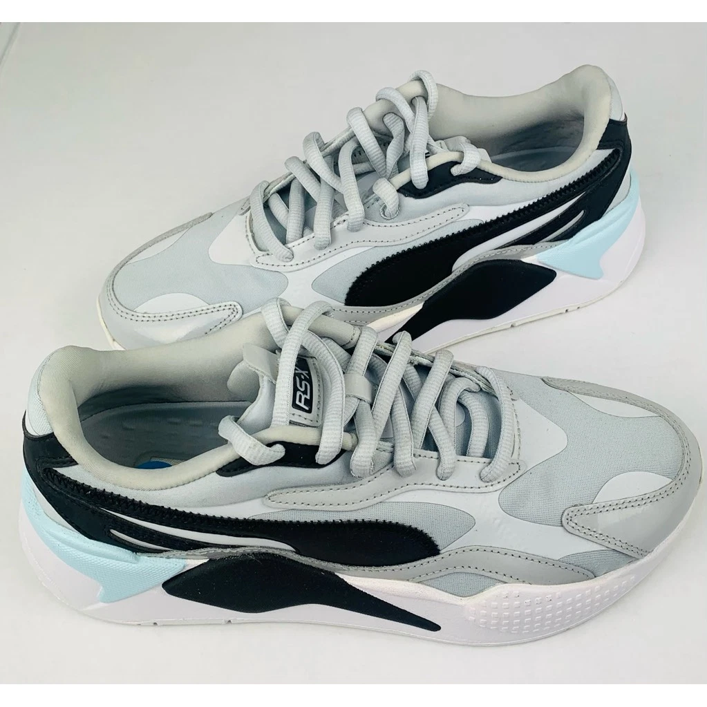 Puma Womens RS X Pure Reflective Running Shoe White Blue Textile Lace Up 10 New