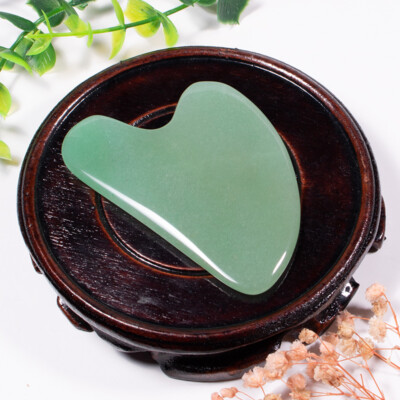 Natural Green Aventurine Jade Guasha stone Body Facial Eye Massage Tool