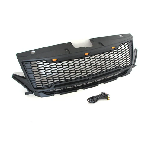 Black Front Grille Fits For 2011 -2014 Edge Upper Grill Bumper With LED Light - Picture 3 of 6